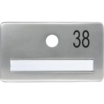Dveřní kování SOLIDO dveřní jmenovka bez kukátka, otvor o 14, hliník sříbrný elox,gravír. č.38