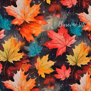 Úplet Malované podzimní listy (E) (Top kvalitní úplet Bella digitisk)