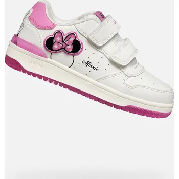 Dívčí tenisky Bílé dívčí tenisky Geox Washiba - Holky GEOX bílá | růžová 3424037