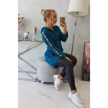 Dámská mikina Dámská delší mikina se zipem na zádech 8997 Marine Petrolejová - K-Fashion petrolejová uni