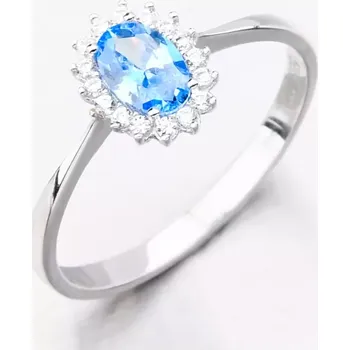 Prsten Dámský prsten bílé zlato 585 zirkon 11R-353 velikost 57