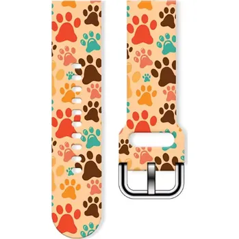 Příslušenství k chytrým hodinkám Madvell Silikonový řemínek béžová s tlapkami 22mm