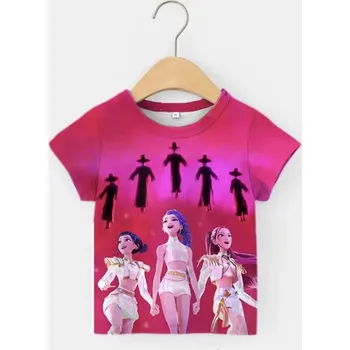 Dětská móda KPop Demon Hunters (Lovkyně démonů) Dětské tričko s 3D potiskem KPop Demon Hunters Varianta: No. 2, Velikost: 110