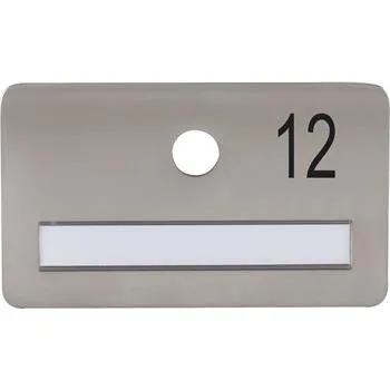 Dveřní kování SOLIDO dveřní jmenovka bez kukátka, otvor o 14, nerez satinovaný, gravír. č. 12