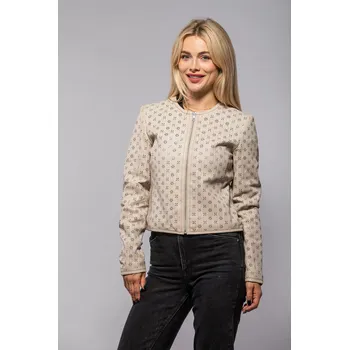 Dámská bunda Elegantní dámská kožená bunda v barvě Ivory MWYalou Velikost L
