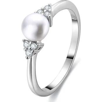 Prsten NUBIS® Stříbrný prsten s perlou - velikost 52 - NB-5535-52
