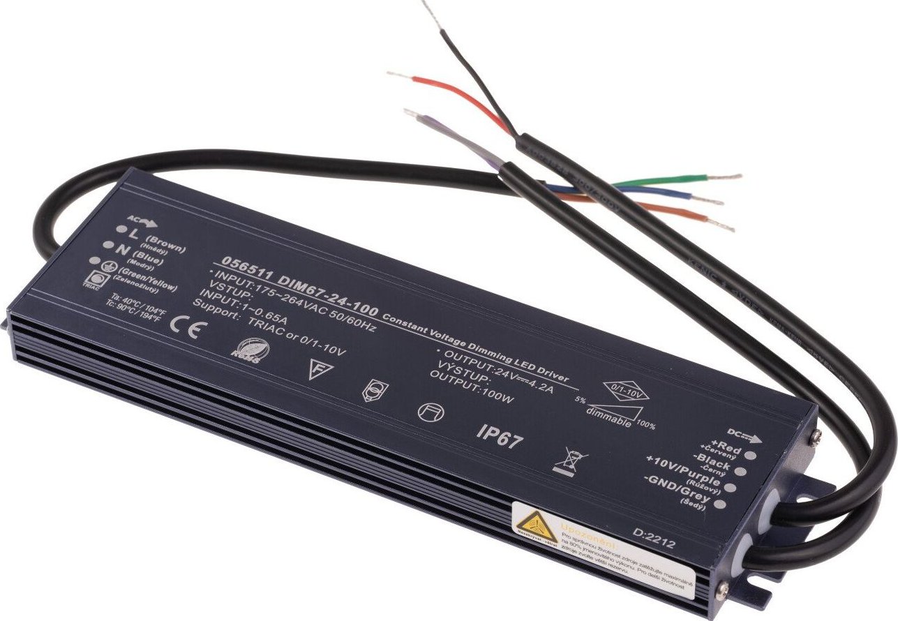 LED stmívatelný zdroj (trafo) 24V 100W IP67 - T-LED - 056511 - 056511