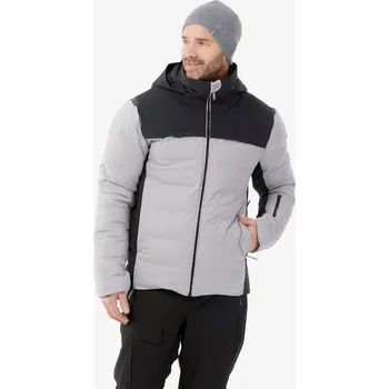 WEDZE Pánská hřejivá lyžařská prošívaná bunda prodyšná 500 Warm 2XL ČERNÁ|ŠEDÁ