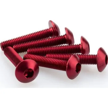 Motodoplněk Šrouby PUIG ANODIZED 0610R červená M5 x 25mm (6ks)