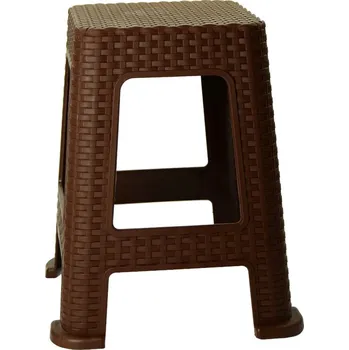 Stolička Stolička taburet RATAN 100kg v.45cm hnědá