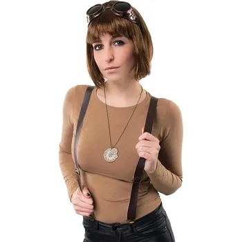 Karnevalová maska Funny Fashion Sada Steampunk šle, brýle a náhrdelník