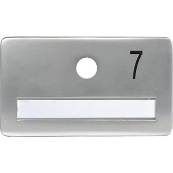 Dveřní kování SOLIDO dveřní jmenovka bez kukátka, otvor o 14, hliník sříbrný elox,gravír. č.7