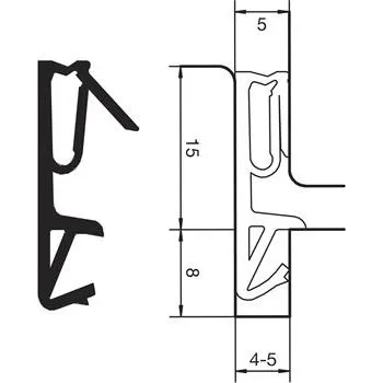 Těsnění do vchodových dveří DS 6955a, silikon béžový (25 ks)