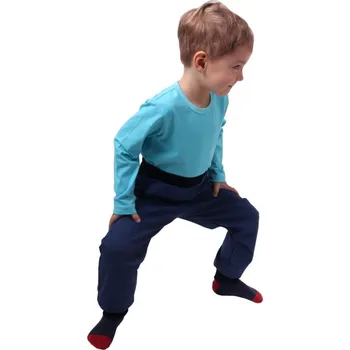 Chlapecké kalhoty JOŽÁNEK Dětské softshellové kalhoty bez zateplení, modré