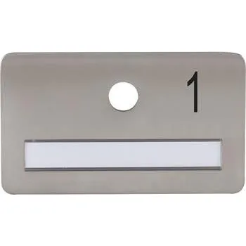 Dveřní kování SOLIDO dveřní jmenovka bez kukátka, otvor o 14, nerez satinovaný, gravír. č. 1