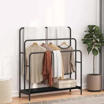 Věšák vidaXL Stojan na oblečení s policí Černý dub 90 x 30 x 100,5 cm