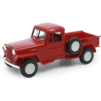 Výuková hračka Welly 1947 Jeep Willys pickup 1:34 červený