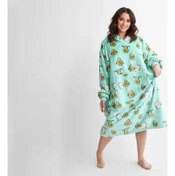 Dámská mikina XPOSE® Mikinová deka (prodloužená) AVOKÁDO Mikroplyš Zelená