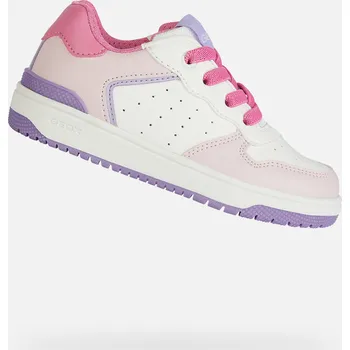Dámská móda Bílé dívčí tenisky Geox Washiba - Holky GEOX bílá | růžová | fuchsiová | fialová | vícebarevná 3424047