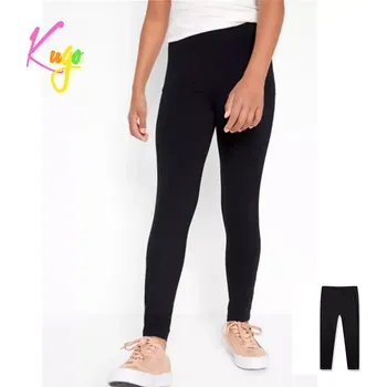 Dětské jednobarevné legíny KUGO FT1236 černé vel.134