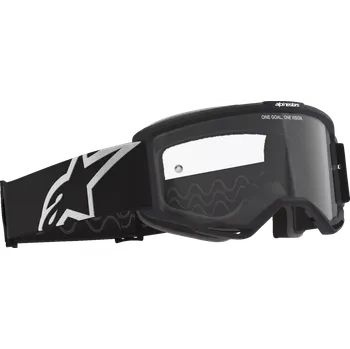Motocyklové brýle Motokrosové / enduro / MTB brýle ALPINESTARS VISION OTG barva černá/bílá, čiré plexi (jsou speciálně navrženy pro jezdce, kteří nosí dioptrické brýle)
