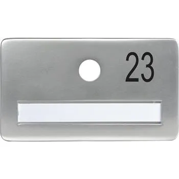 Dveřní kování SOLIDO dveřní jmenovka bez kukátka, otvor o 14, hliník sříbrný elox,gravír. č.23