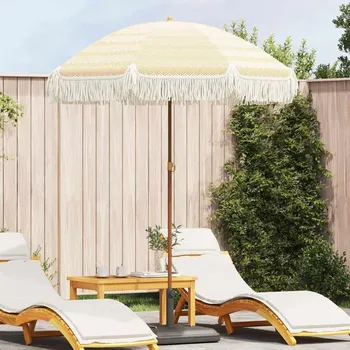 Slunečník vidaXL Plážový slunečník Žlutá a bílá 160 x 160 x 196 cm