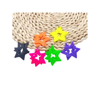 Karnevalový doplněk dovoz Náušnice hvězdy Barva: Oranžová