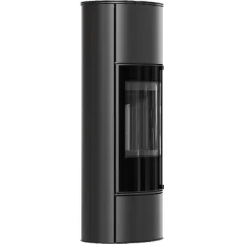 Krbová kamna Ocelová kamna na dřevo KRATKI ERIK Vysoká, průměr 150, 5,5 kW černá Thermotec ERIK/W/BLACK