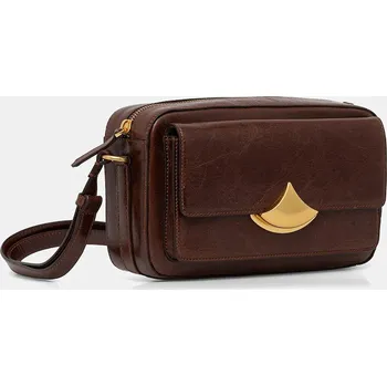 Kabelka Kožená kabelka Sessun 25102022 hnědá 89X, vel. ONE SIZE