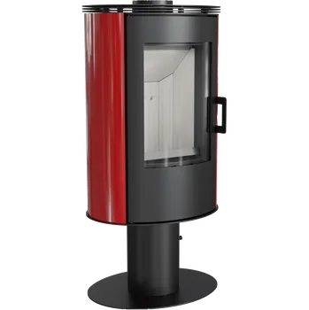 Krbová kamna Ocelová kachlová kamna na dřevo KRATKI AB S/N/DR, průměr 150, 8 kW bílý KOZA/AB/S/N/DR/KAFEL/BIALY