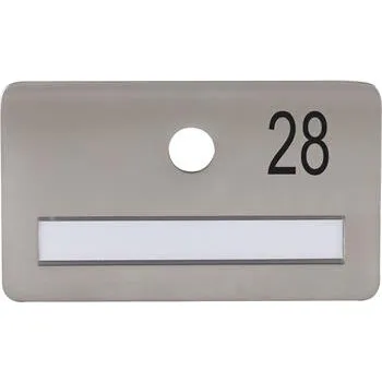 Dveřní kování SOLIDO dveřní jmenovka bez kukátka, otvor o 14, nerez satinovaný, gravír. č. 28