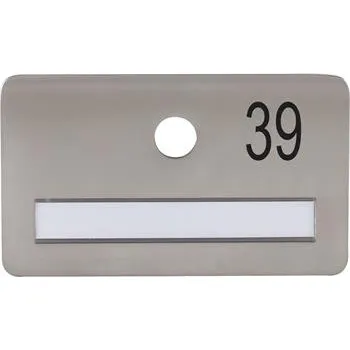 Dveřní kování SOLIDO dveřní jmenovka bez kukátka, otvor o 14, nerez satinovaný, gravír. č. 39