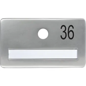 Dveřní kování SOLIDO dveřní jmenovka bez kukátka, otvor o 14, hliník sříbrný elox,gravír. č.36