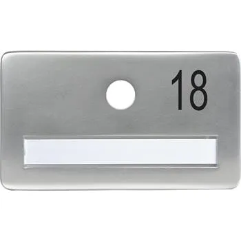 Dveřní kování SOLIDO dveřní jmenovka bez kukátka, otvor o 14, hliník sříbrný elox,gravír. č.18