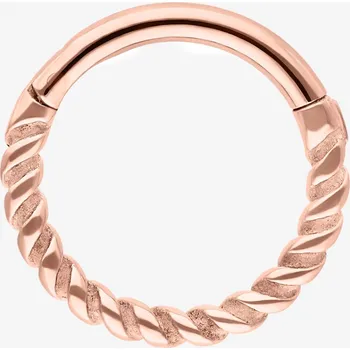 Piercing Náušnice pro septum Wildcat Argola Twisted Rope 1,2 × 8 mm - růžově zlatá barva