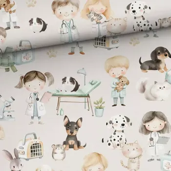 Úplet Malí veterináři (E) (Hebké bavlněné úplety s elastanem )