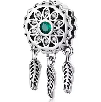 Korálek Prosperk Korálek na náramek lapač se zeleným zirkonem