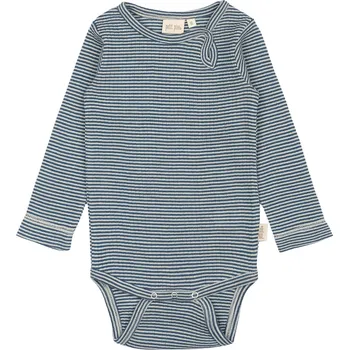 Kojenecký body Merino body dětské dlouhý rukáv PP901 Dante PETIT PIAO - modré Ensign blue/dark off white Velikost: 74