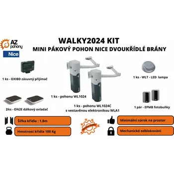 Walky2024 Kit - Walky miniaturní pákový pohon dvoukřídlé brány