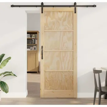 Interiérové dveře vidaXL Posuvné dveře Přirozená a černá 86 x 211 cm [3333204]