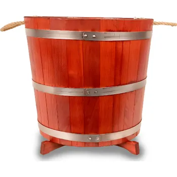 Květináč Dřevěný akátový květináč kulatý 58 litrů