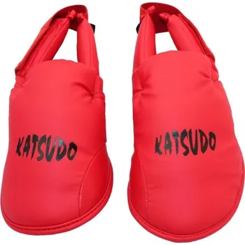 Fotbalový chránič Chrániče nártů Katsudo LIGHT - červené - 2077 Velikosti: L