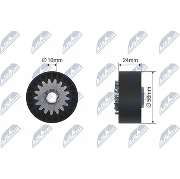 Napínací kladka, žebrovaný klínový řemen NTY RNK-RE-010