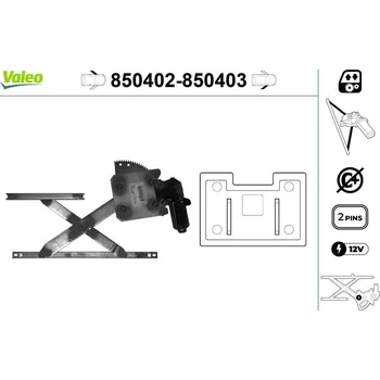 Stahovačka okna Zvedací zařízení oken VALEO 850402