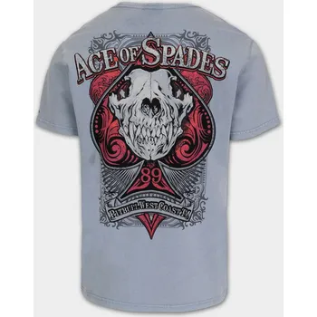 Pánské tričko PitBull West Coast Triko Ace Of Spades 190 Denim Washed - modré - PWC_PTAOSPADES_BLUE Velikosti: L
