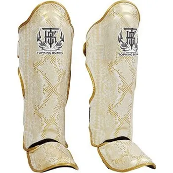 Chránič holeně pro bojový sport Chrániče holení Top King SUPER SNAKE - bílo zlaté - TKSGSS-02WHGD Velikosti: XL