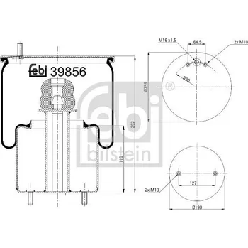 Mech, pneumatické odpružení FEBI BILSTEIN 39856