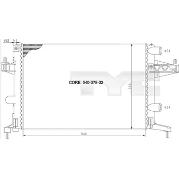 Chladič motoru Chladič, chlazení motoru TYC 725-0007