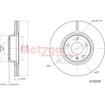 Brzdový kotouč Brzdový kotouč METZGER 6110335